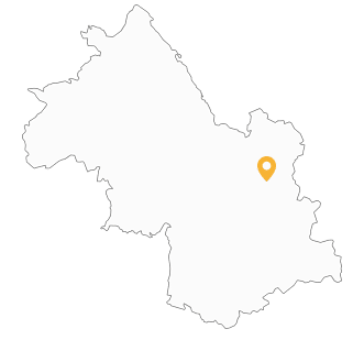Carte de la Drôme : Localisation et Points d'Intérêt Carte du département de la Drôme avec un marqueur orange localisant un point d'intérêt précis dans l'est de la région.